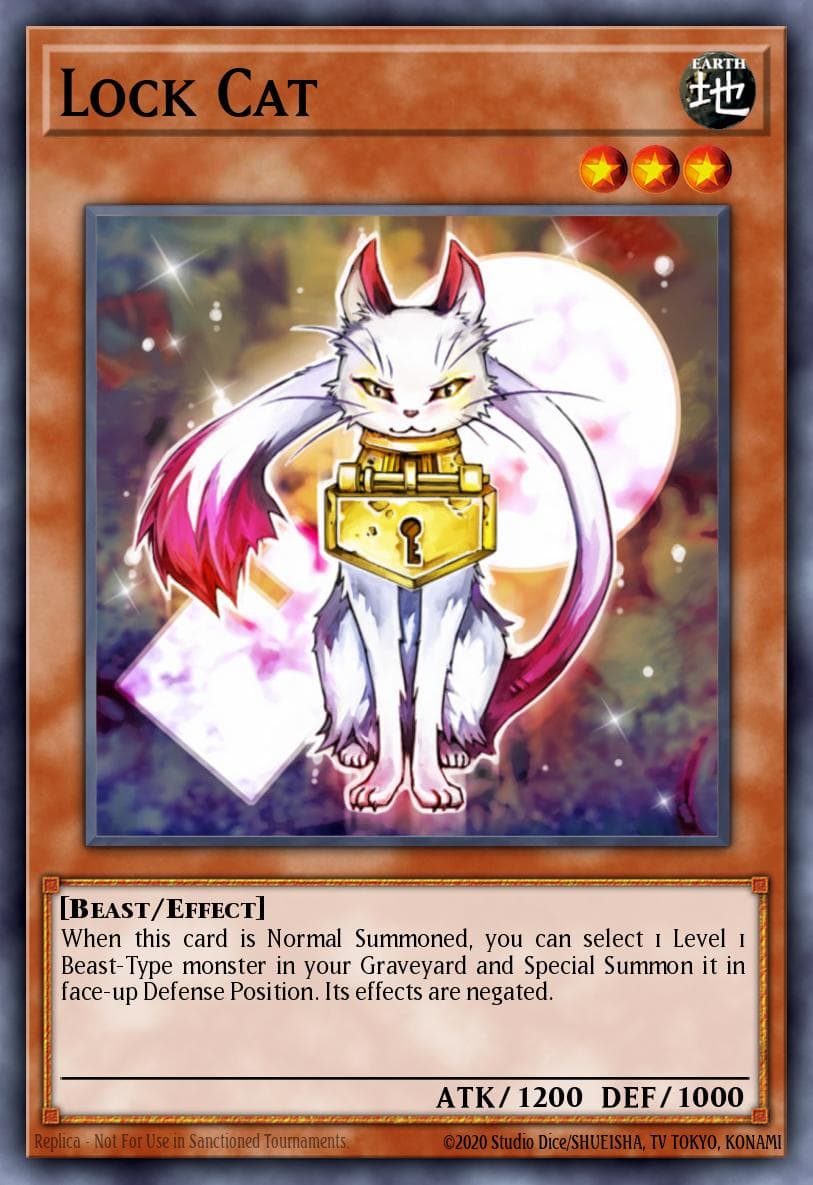 Lock Cat — Duelist Revolution Yu-Gi-Oh! card by KAZUKI TAKAHASHI