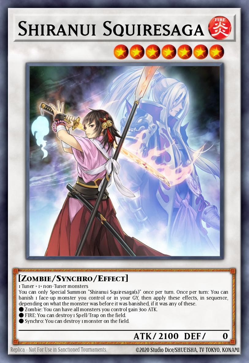 Shiranui Squiresaga — Savage Strike Yu-Gi-Oh! card by KAZUKI TAKAHASHI