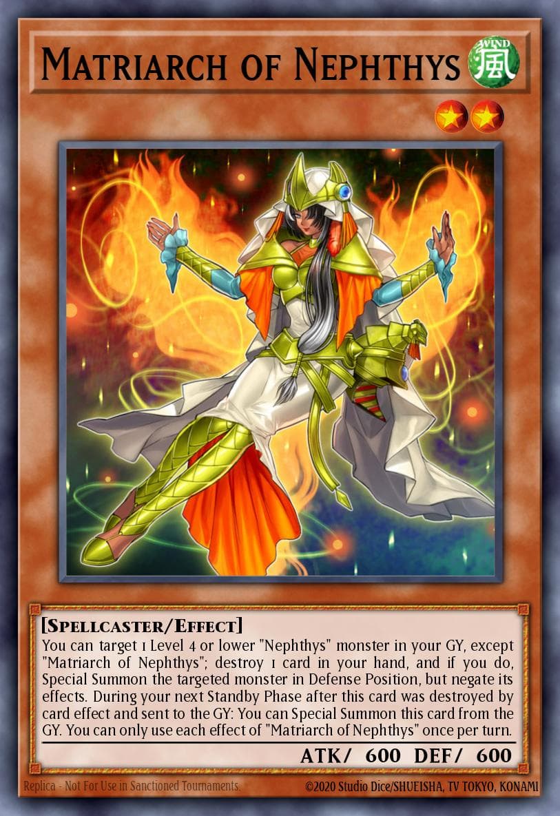Matriarch of Nephthys — Hidden Summoners Yu-Gi-Oh! card by KAZUKI TAKAHASHI
