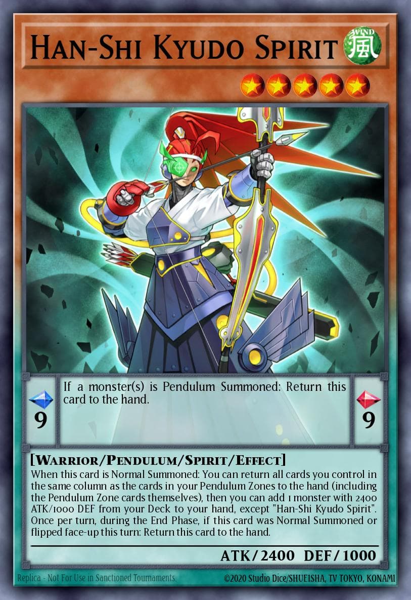 Han-Shi Kyudo Spirit — Darkwing Blast Yu-Gi-Oh! card by Unknown