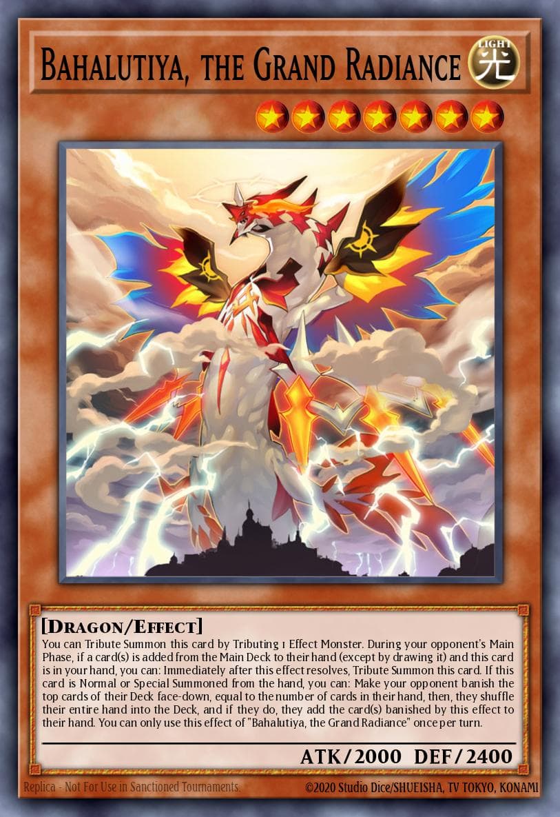 Bahalutiya, the Grand Radiance — 2022 Tin of the Pharaoh's Gods Yu-Gi-Oh! card by Studio Dice/SHUEISHA, TV TOKYO, KONAMI