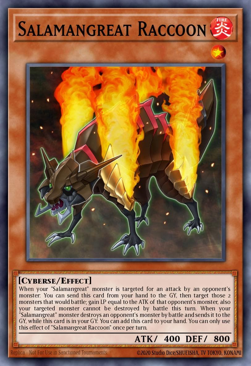 Salamangreat Raccoon — Structure Deck: Soulburner Yu-Gi-Oh! card by KAZUKI TAKAHASHI