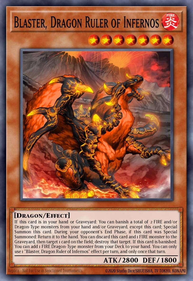 Blaster, Dragon Ruler of Infernos — Structure Deck: Fire Kings Yu-Gi-Oh! card by Unknown
