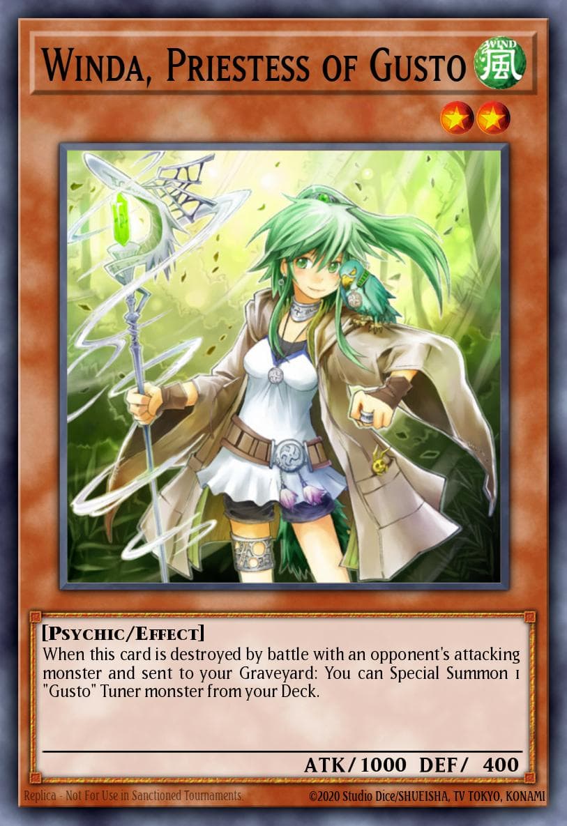 Winda, Priestess of Gusto — Hidden Arsenal 5: Steelswarm Invasion Yu-Gi-Oh! card by KAZUKI TAKAHASHI