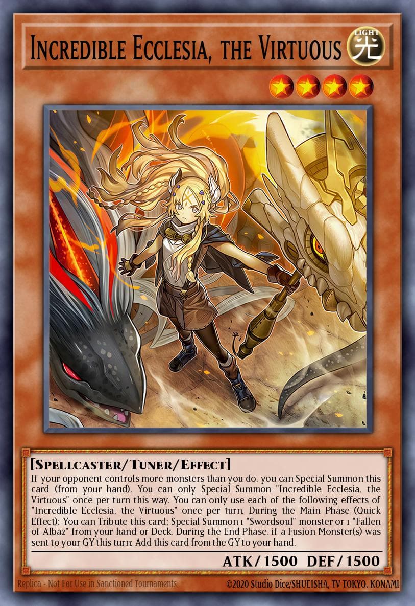 Incredible Ecclesia, the Virtuous — Burst of Destiny Yu-Gi-Oh! card by Studio Dice/SHUEISHA, TV TOKYO, KONAMI