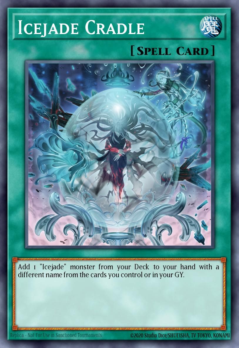 Icejade Cradle — Burst of Destiny Yu-Gi-Oh! card by Studio Dice/SHUEISHA, TV TOKYO, KONAMI