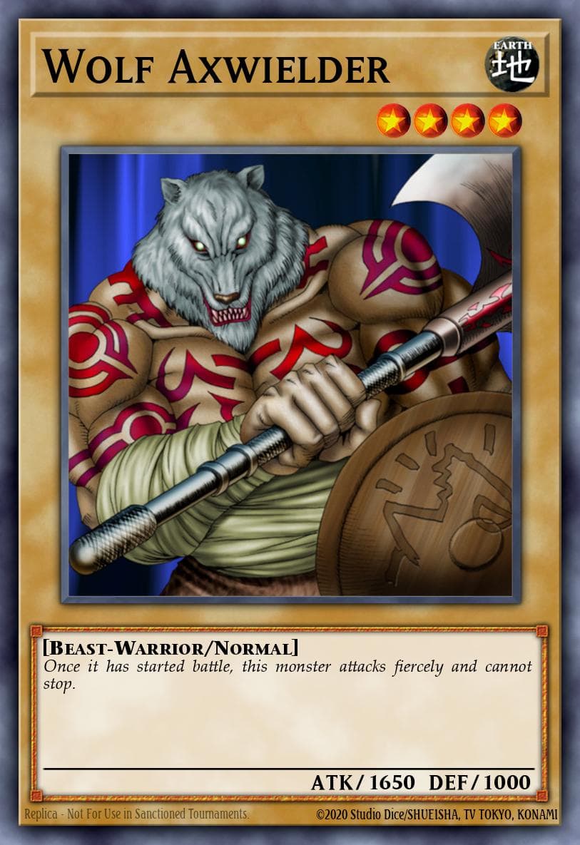 Wolf Axwielder — Legacy of Darkness Yu-Gi-Oh! card by KAZUKI TAKAHASHI