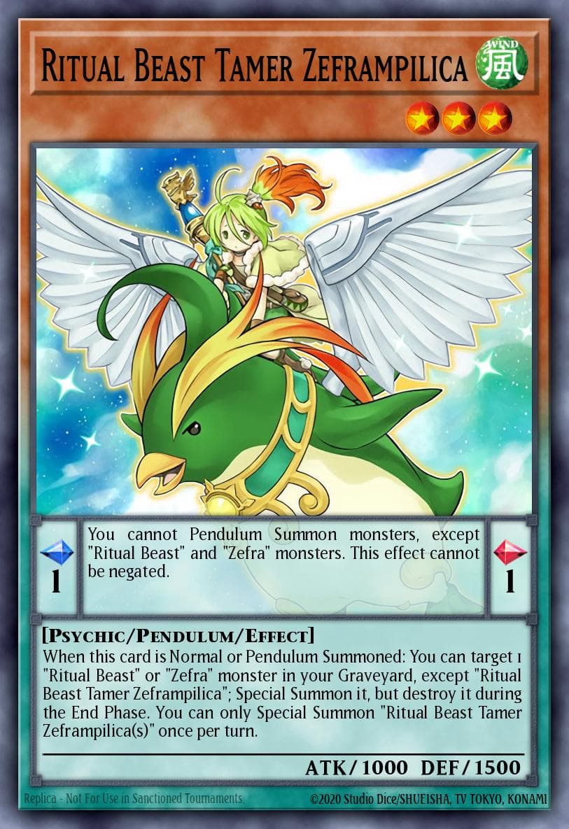 Ritual Beast Tamer Zeframpilica — Pendulum Evolution Yu-Gi-Oh! card by KAZUKI TAKAHASHI