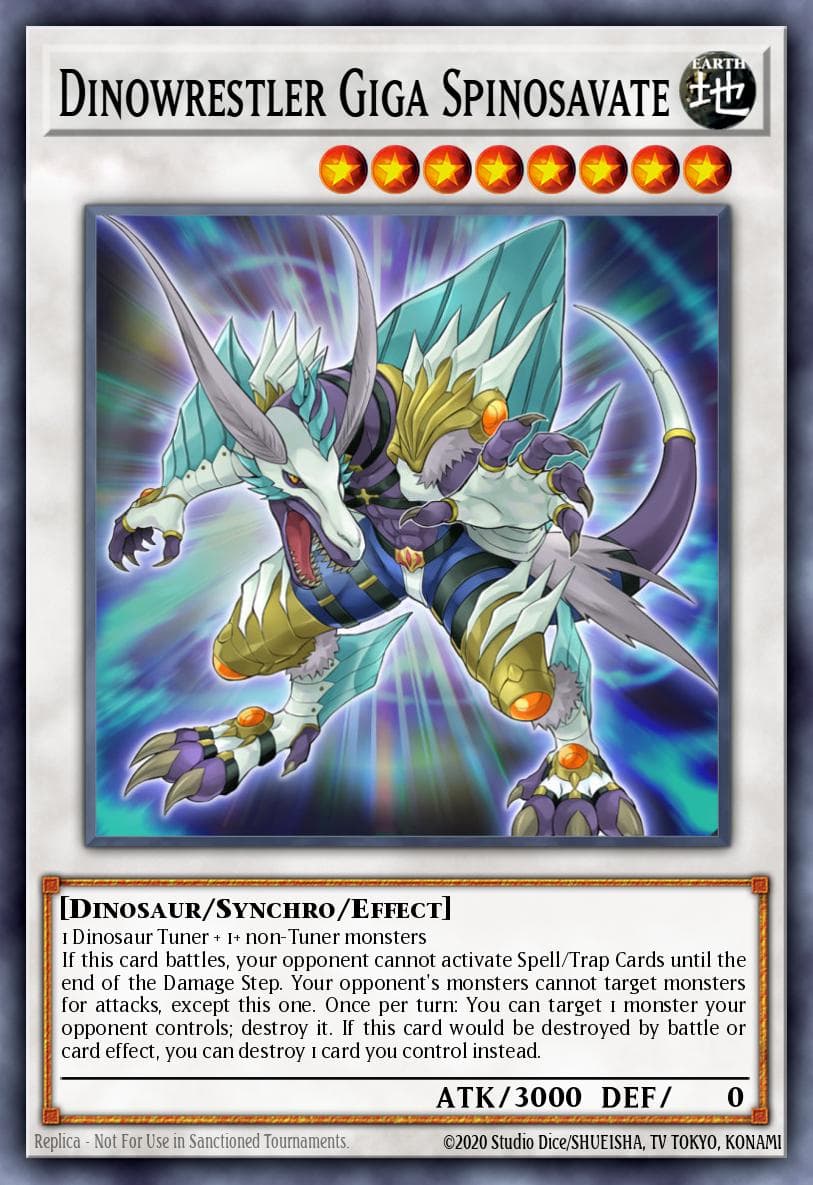 Dinowrestler Giga Spinosavate — 2020 Tin of Lost Memories Yu-Gi-Oh! card by Shueisha