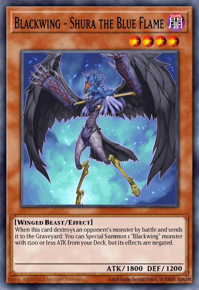 Blackwing - Shura the Blue Flame — Yu-Gi-Oh! card