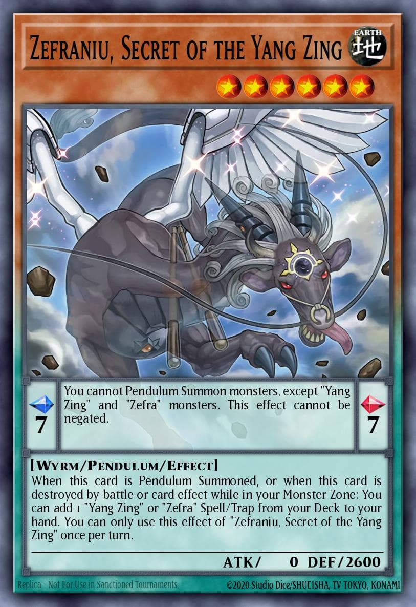 Zefraniu, Secret of the Yang Zing — Yu-Gi-Oh! card