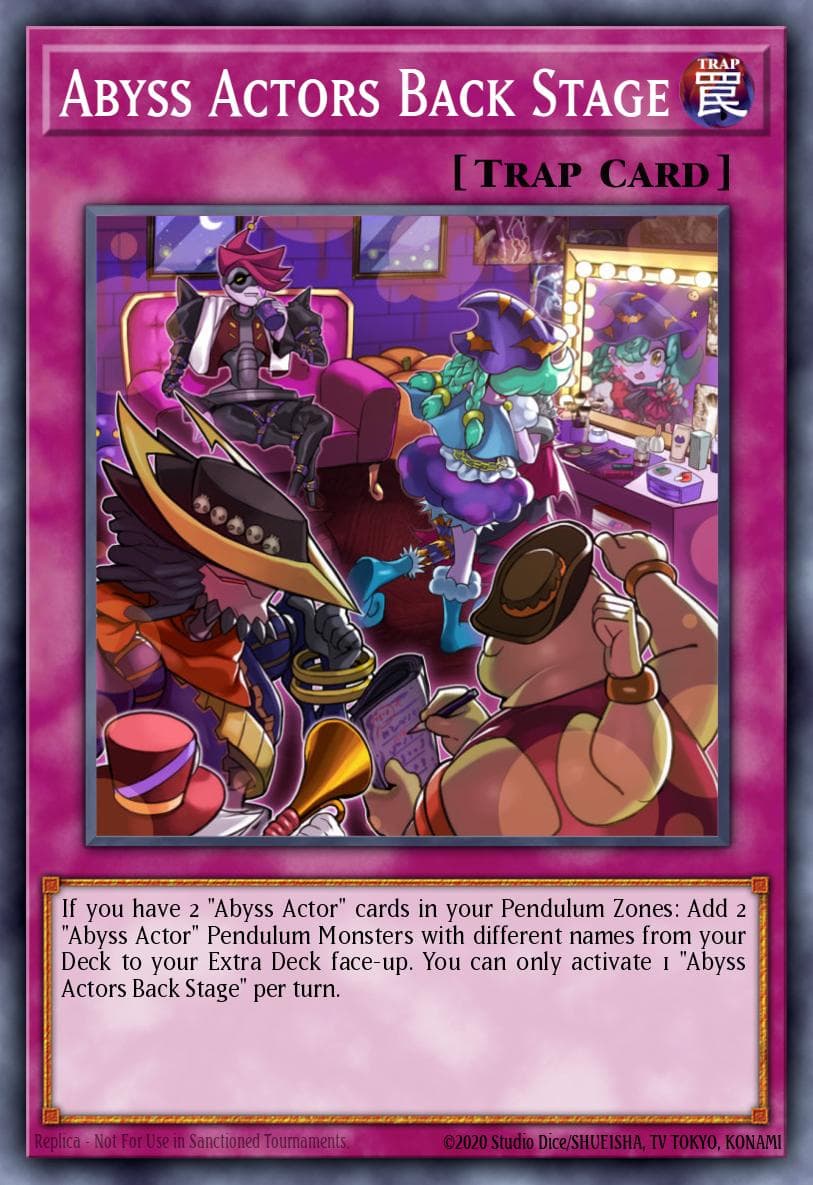 Abyss Actors Back Stage — Destiny Soldiers Yu-Gi-Oh! card by KAZUKI TAKAHASHI