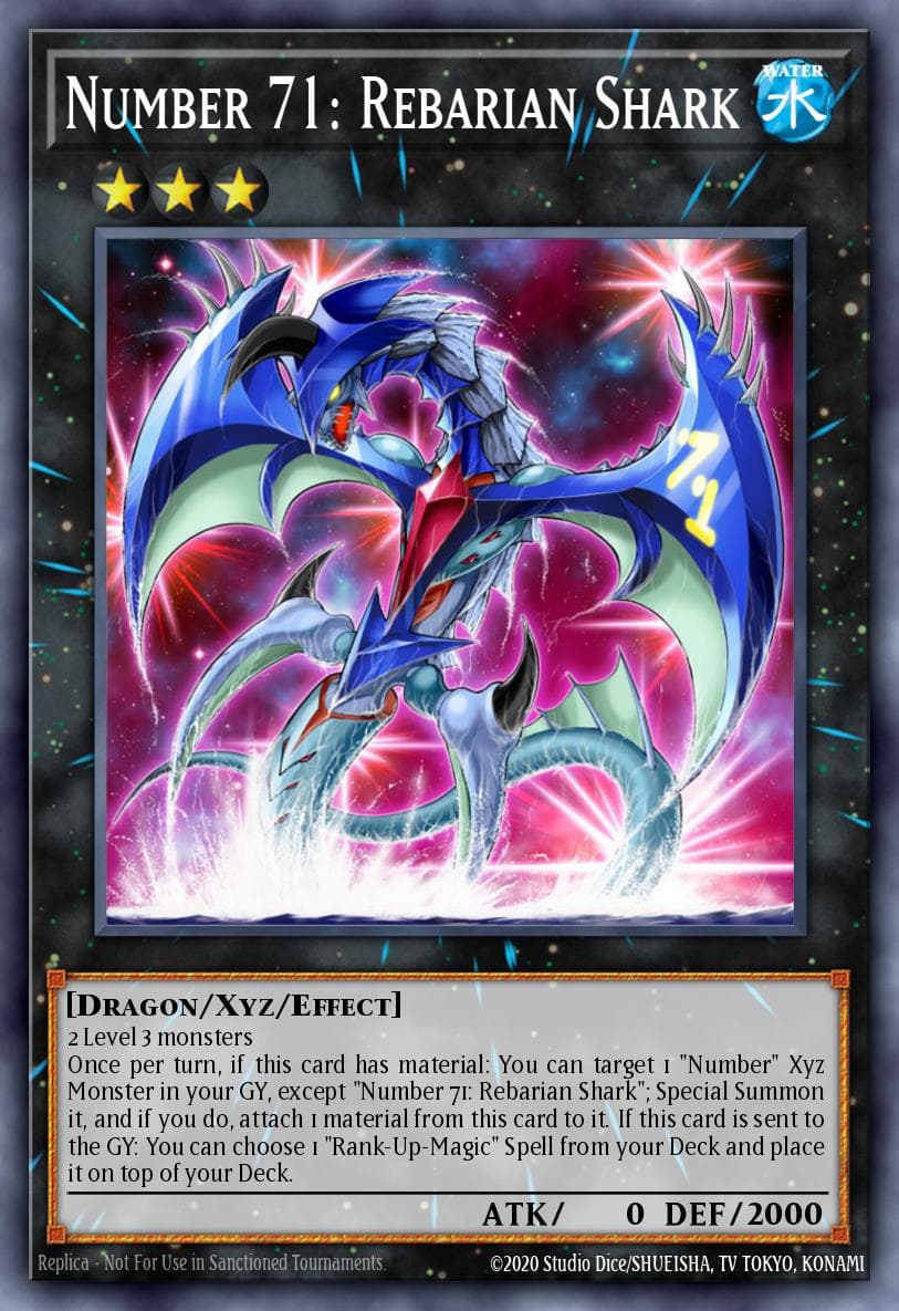 Number 71: Rebarian Shark — 2017 Mega-Tins Yu-Gi-Oh! card by KAZUKI TAKAHASHI