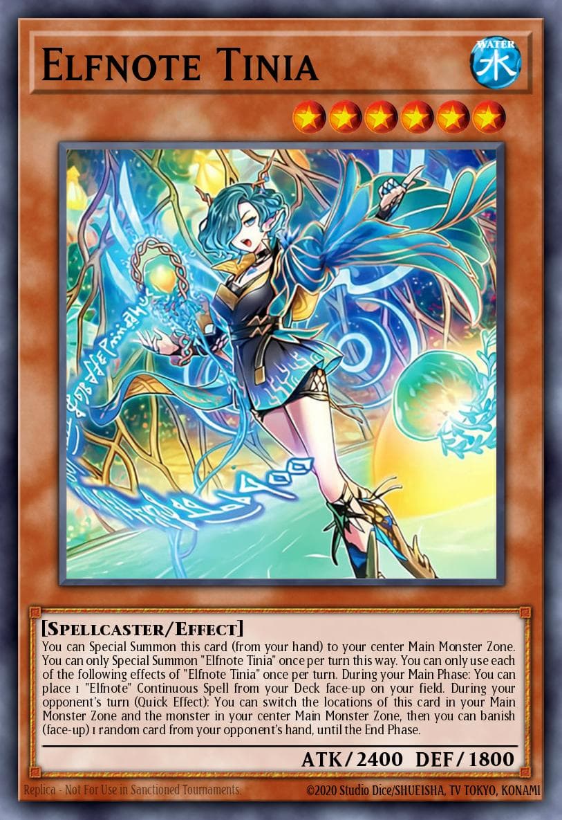Elfnote Tinia — Burst Protocol Yu-Gi-Oh! card by Studio Dice/SHUEISHA, TV TOKYO, KONAMI