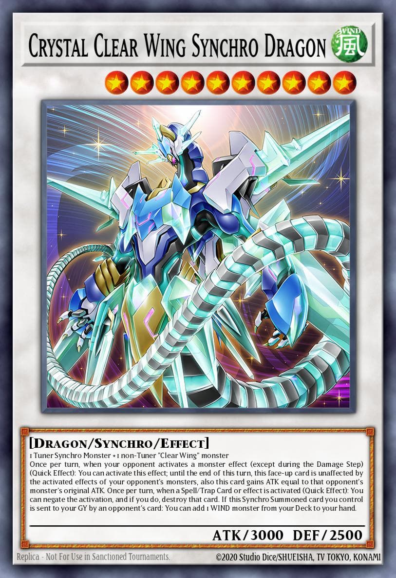 Crystal Clear Wing Synchro Dragon — Legendary Duelists: Synchro Storm Yu-Gi-Oh! card by Studio Dice/SHUEISHA, TV TOKYO, KONAMI