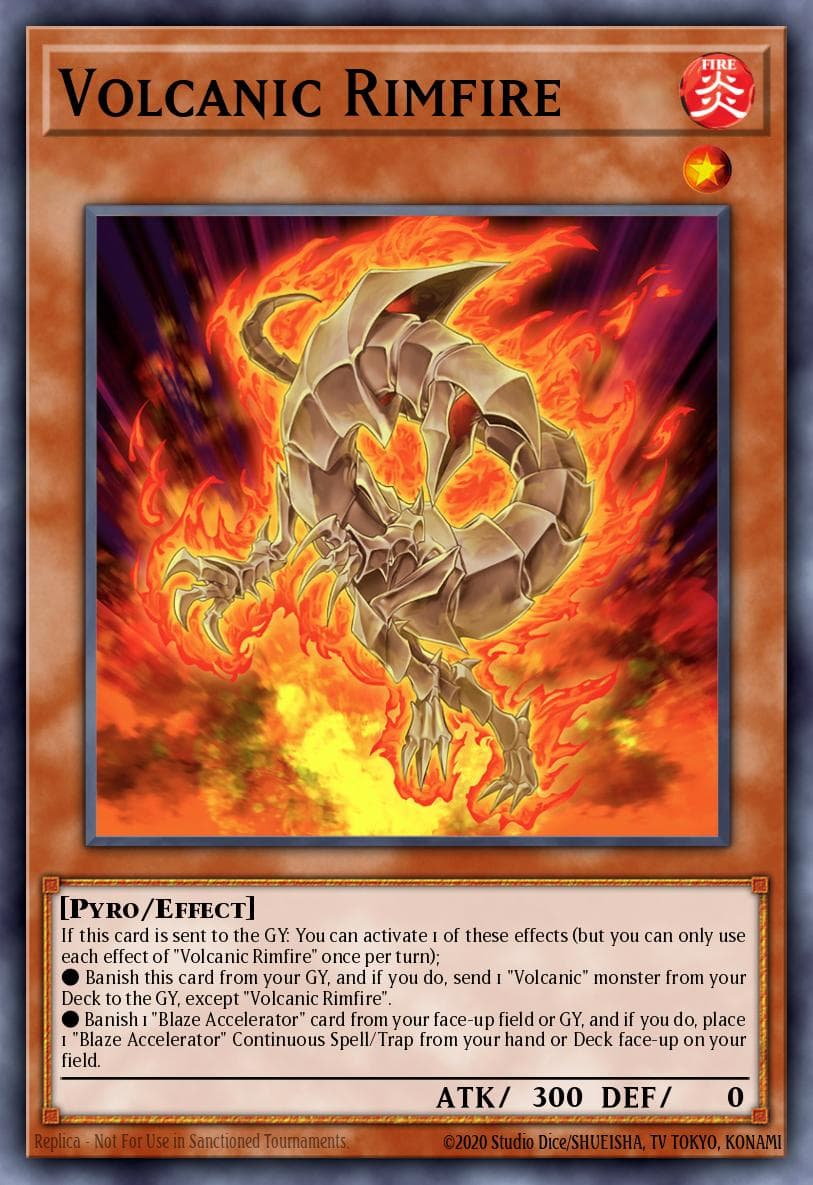 Volcanic Rimfire — Legendary Duelists: Soulburning Volcano Yu-Gi-Oh! card by Studio Dice/SHUEISHA, TV TOKYO, KONAMI