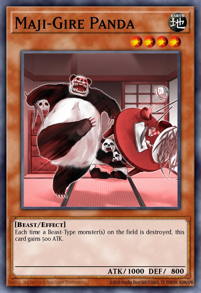 Maji-Gire Panda — Flaming Eternity Yu-Gi-Oh! card by KAZUKI TAKAHASHI