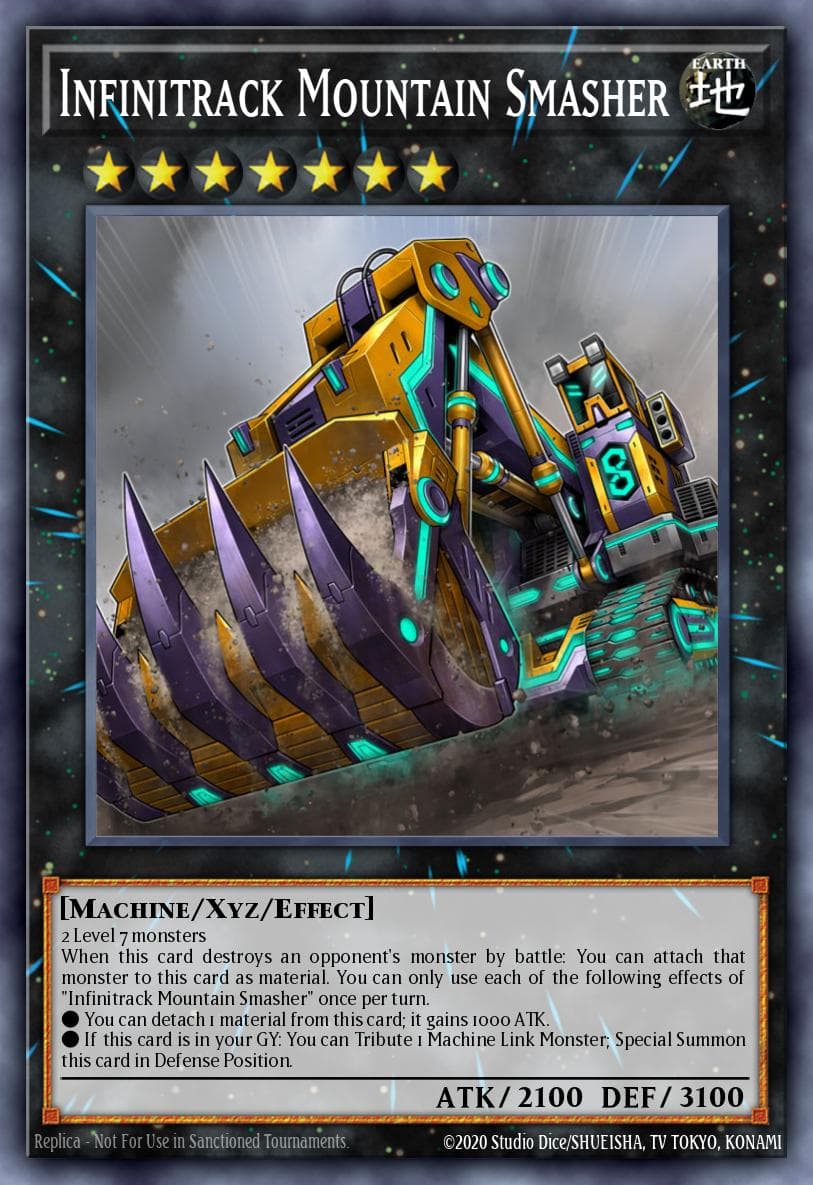 Infinitrack Mountain Smasher — The Infinity Chasers Yu-Gi-Oh! card by KAZUKI TAKAHASHI
