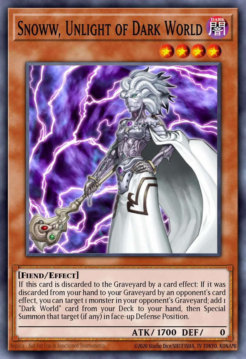 Snoww, Unlight of Dark World — Yu-Gi-Oh! card