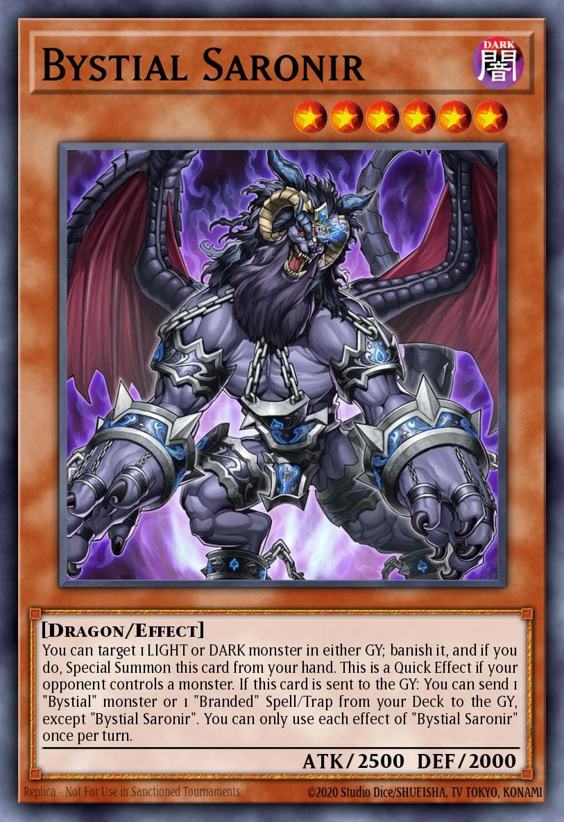 Bystial Saronir — Darkwing Blast Yu-Gi-Oh! card by Studio Dice/SH-EIGSHA, TV TOKYO, KONAMI