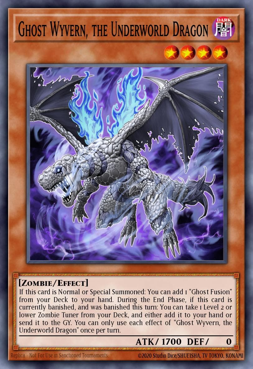 Ghost Wyvern, the Underworld Dragon — Battles of Legend: Monstrous Revenge Yu-Gi-Oh! card by Studio Dice/SHUHEISHA, TV TOKYO, KONAMI