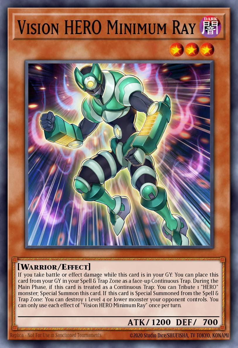 Vision HERO Minimum Ray — Battles of Legend: Hero's Revenge Yu-Gi-Oh! card by KAZUKI TAKAHASHI