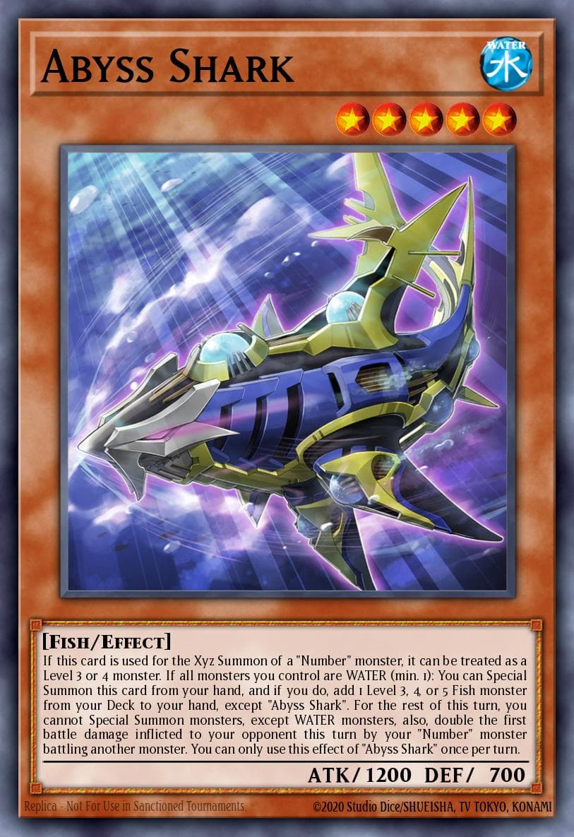 Abyss Shark — Legendary Duelists: Duels From the Deep Yu-Gi-Oh! card by Studio Dice/SHUEISHA, TV TOKYO, KONAMI