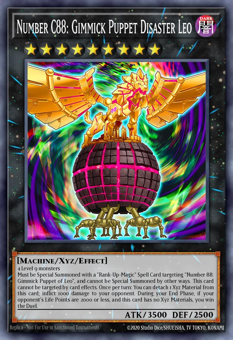 Number C88: Gimmick Puppet Disaster Leo — Premium Gold Yu-Gi-Oh! card by KAZUKI TAKAHASHI