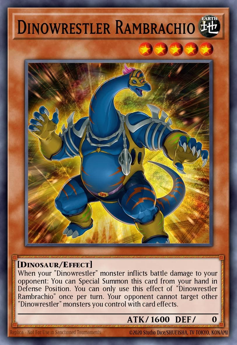 Dinowrestler Rambrachio — 2020 Tin of Lost Memories Yu-Gi-Oh! card by Shonen Jump