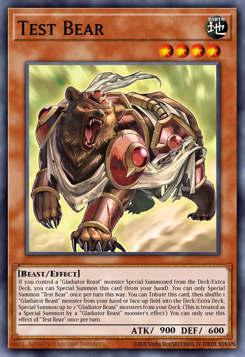 Test Bear — Supreme Darkness Yu-Gi-Oh! card by Studio Dice