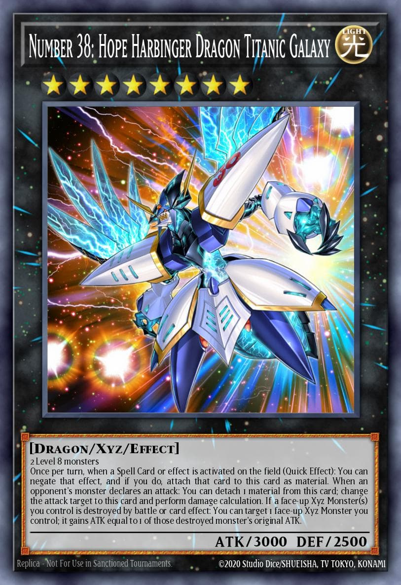 Number 38: Hope Harbinger Dragon Titanic Galaxy — Yu-Gi-Oh! card