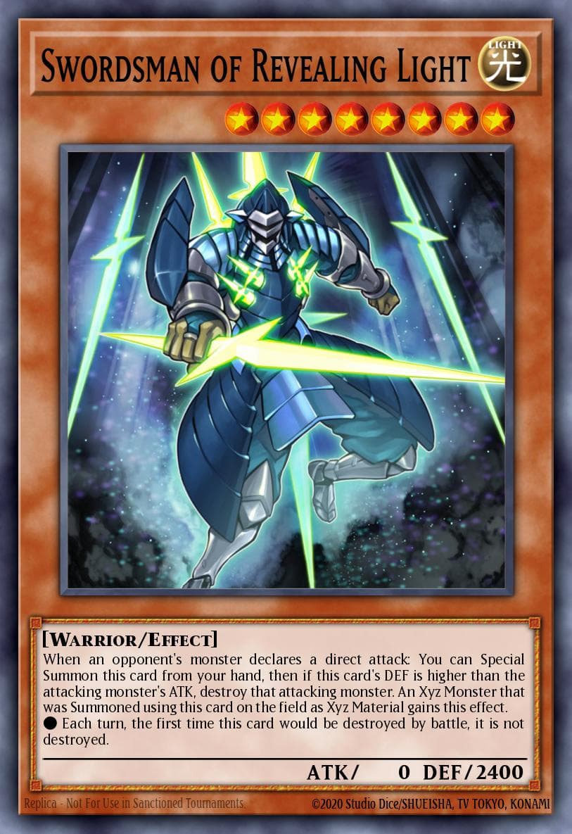 Swordsman of Revealing Light — Secrets of Eternity Yu-Gi-Oh! card by KAZUKI TAKAHASHI