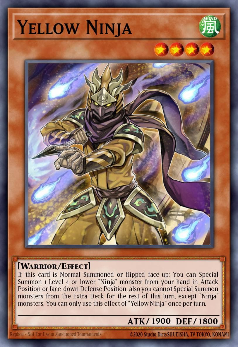Yellow Ninja — Shadows in Valhalla Yu-Gi-Oh! card by KAZUKI TAKAHASHI