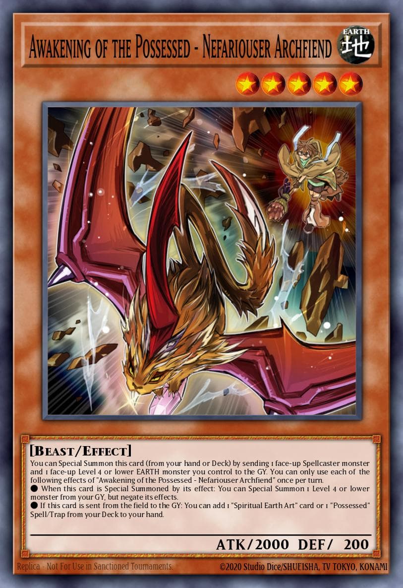 Awakening of the Possessed - Nefariouser Archfiend — Structure Deck: Spirit Charmers Yu-Gi-Oh! card by Shueisha, TV Tokyo, Konami