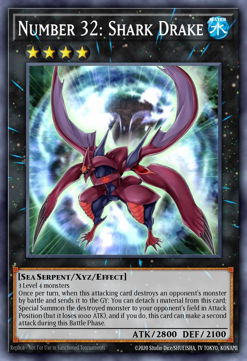 Number 32: Shark Drake — Galactic Overlord Yu-Gi-Oh! card by KAZUKI TAKAHASHI