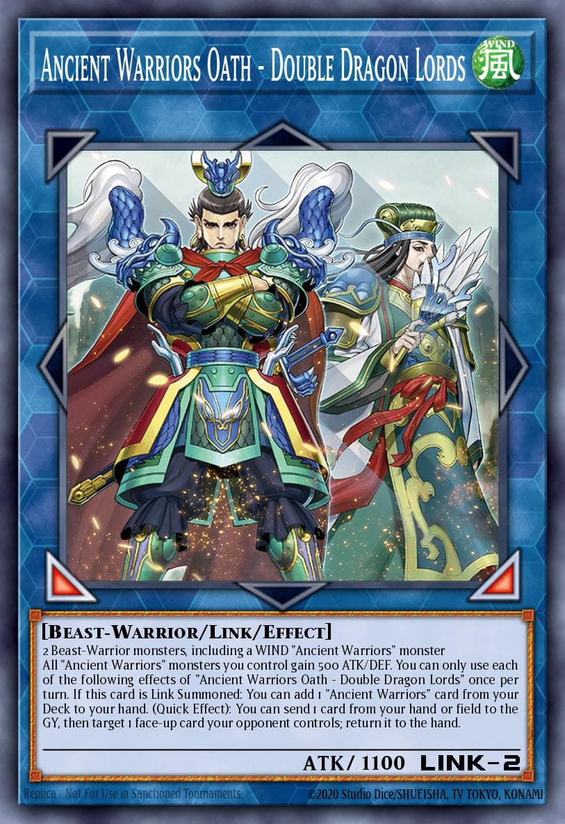 Ancient Warriors Oath - Double Dragon Lords — Rise of the Duelist Yu-Gi-Oh! card by Shueisha, TV Tokyo, Konami