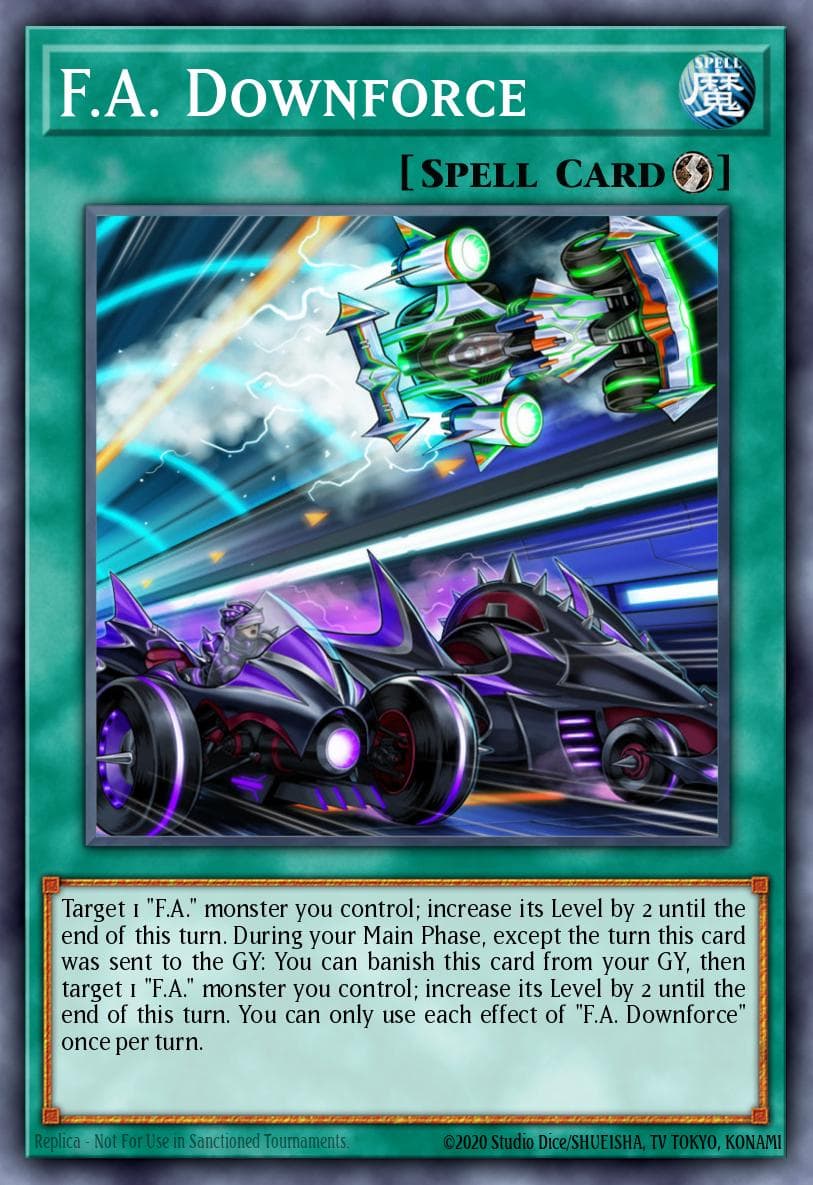 F.A. Downforce — Code of the Duelist Yu-Gi-Oh! card by KAZUKI TAKAHASHI