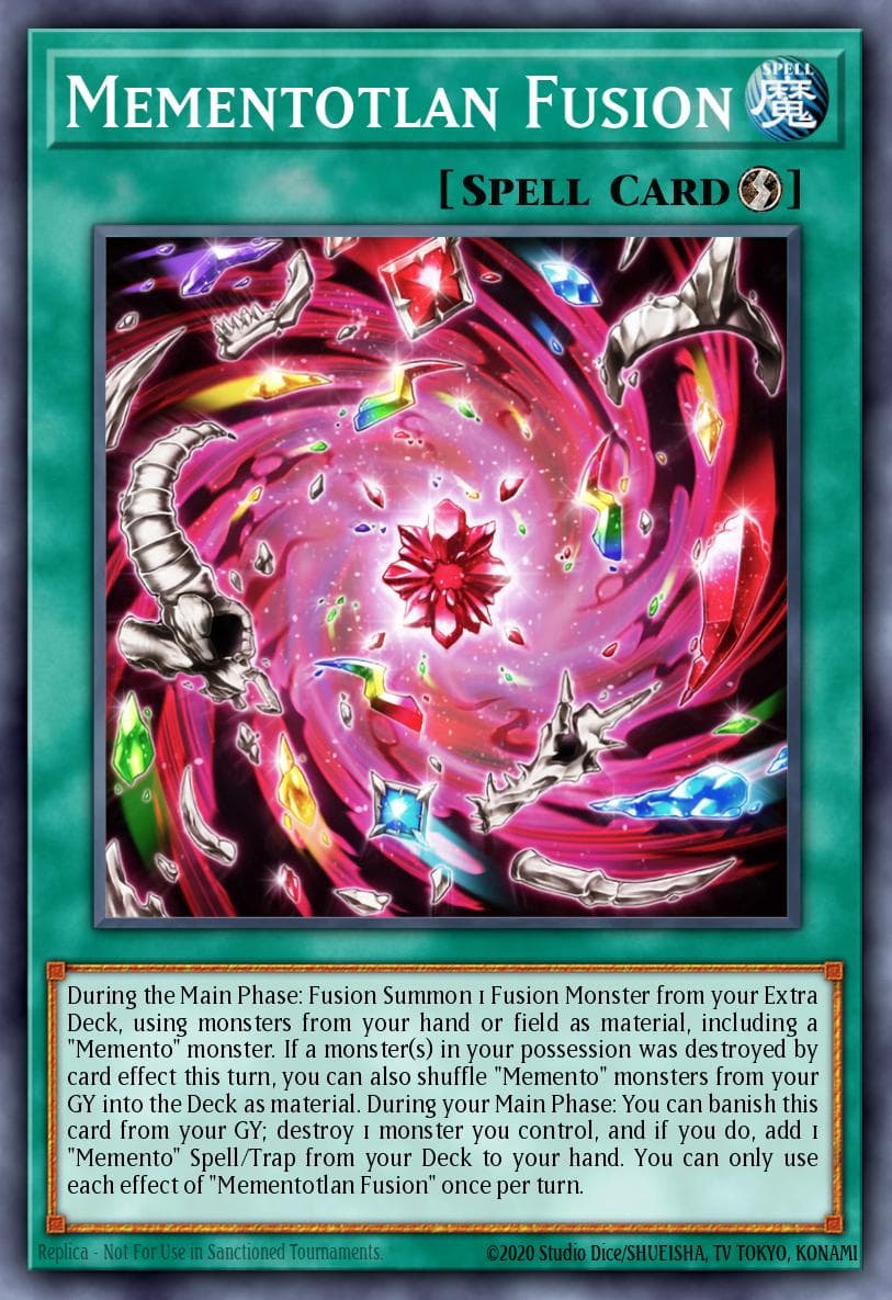 Mementotlan Fusion — Legacy of Destruction Yu-Gi-Oh! card by Studio Dice/Shueisha, TV Tokyo, NAS, Konami Digital Entertainment
