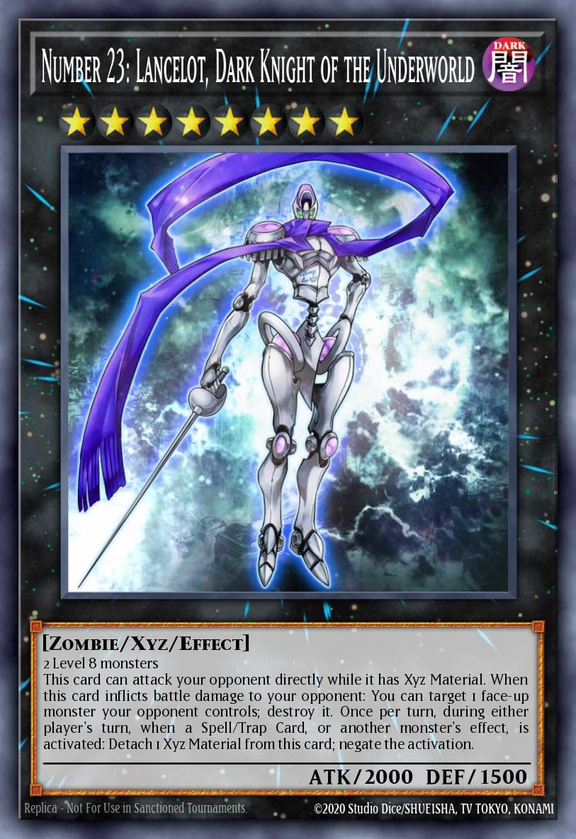 Number 23: Lancelot, Dark Knight of the Underworld — Yu-Gi-Oh! card