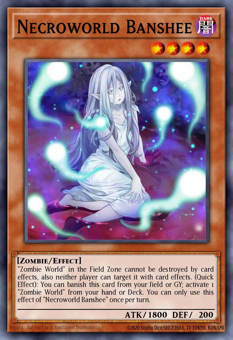 Necroworld Banshee — Ghosts From the Past: The 2nd Haunting Yu-Gi-Oh! card by Studio Dice/SHUEISHA, TV TOKYO, KONAMI