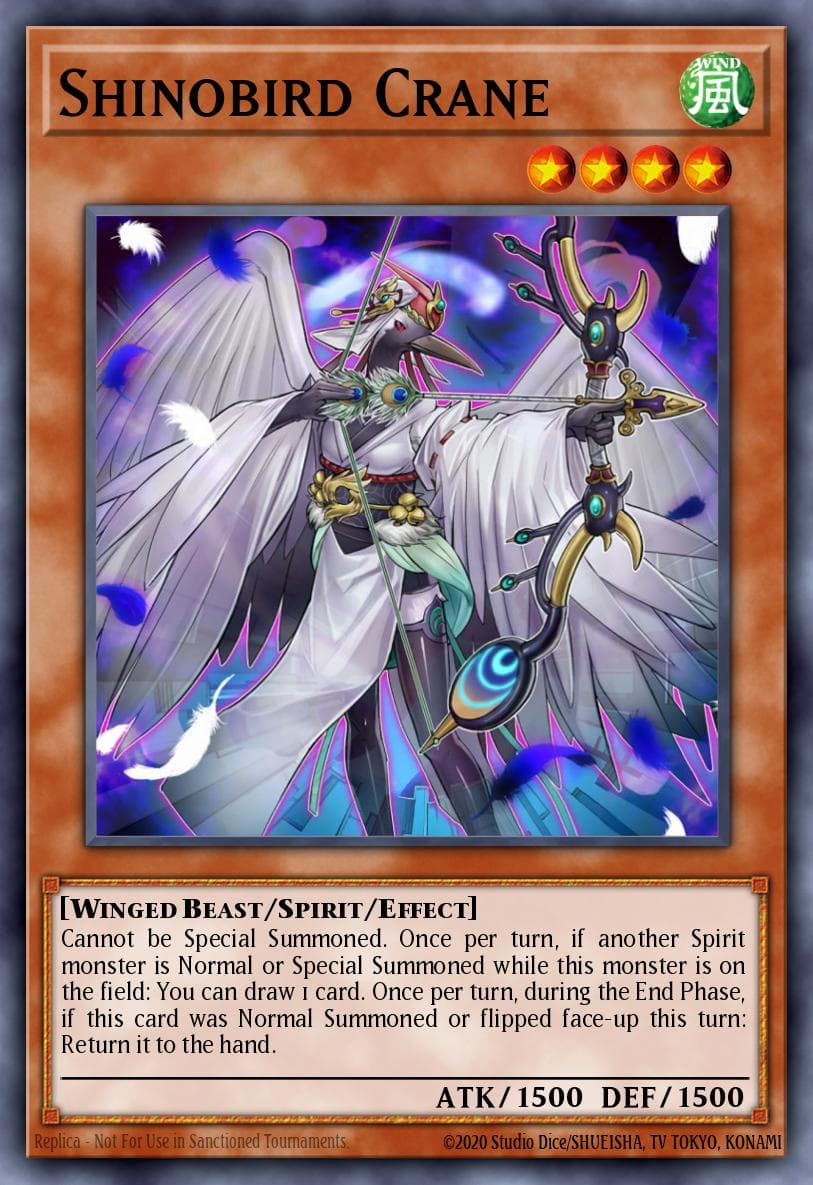 Shinobird Crane — Raging Tempest Yu-Gi-Oh! card by KAZUKI TAKAHASHI