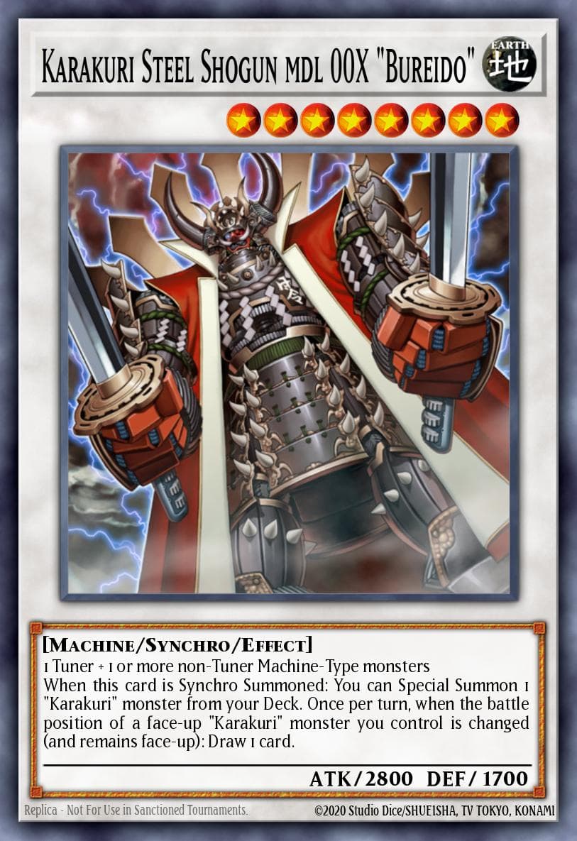 Karakuri Steel Shogun mdl 00X "Bureido" — Storm of Ragnarok Yu-Gi-Oh! card by KAZUKI TAKAHASHI