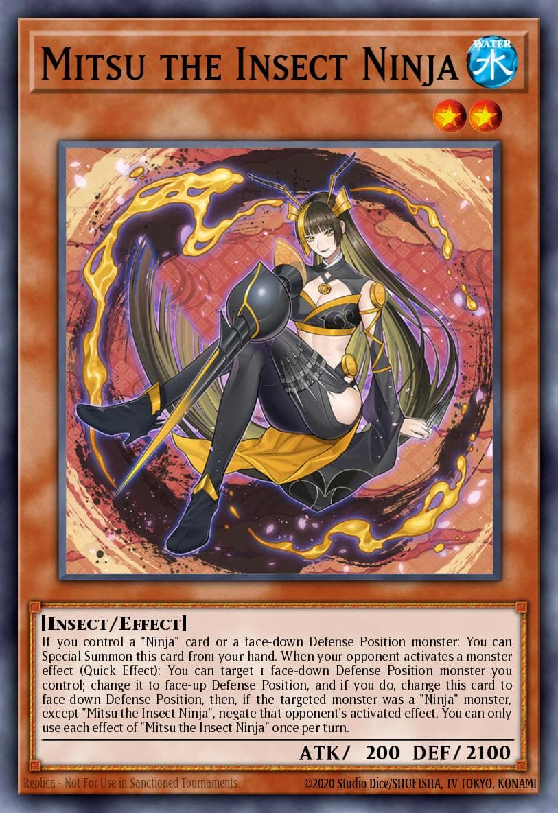 Mitsu the Insect Ninja — Darkwing Blast Yu-Gi-Oh! card by Studio Dice/SHUHEIA, TV TOKYO, KONAMI