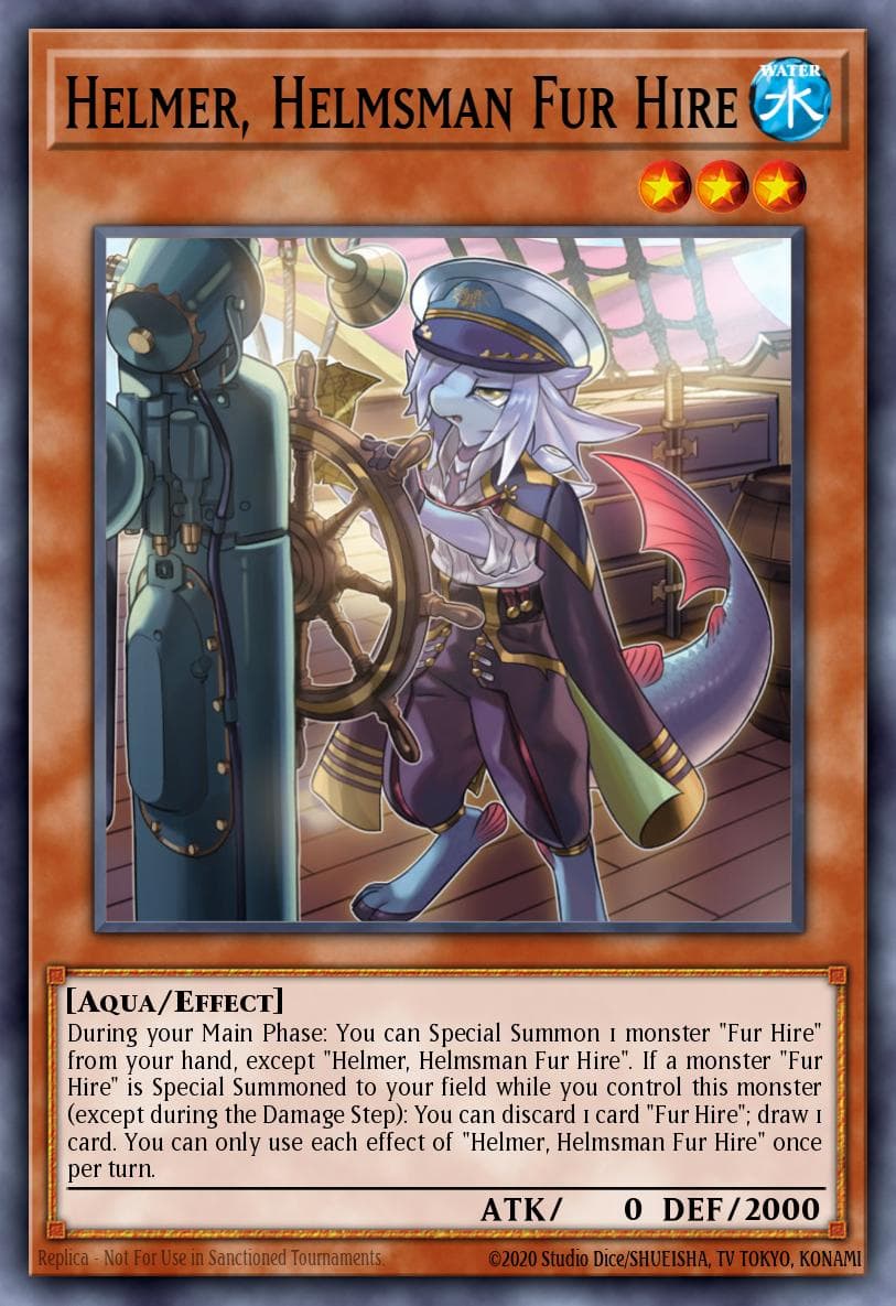 Helmer, Helmsman Fur Hire — Dark Saviors Yu-Gi-Oh! card by KAZUKI TAKAHASHI