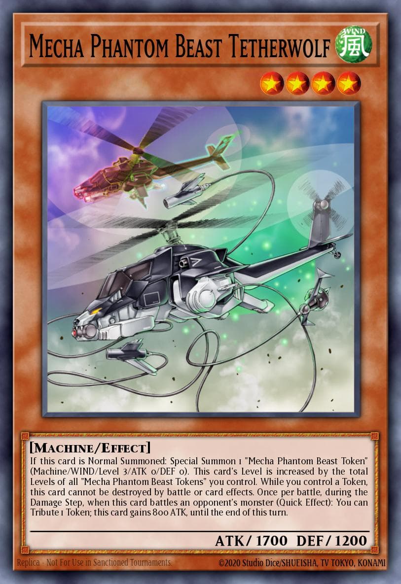 Mecha Phantom Beast Tetherwolf — Lord of the Tachyon Galaxy Yu-Gi-Oh! card by Kagemaru Himeno