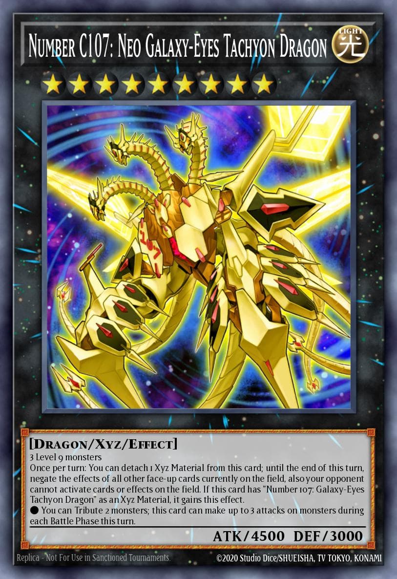 Number C107: Neo Galaxy-Eyes Tachyon Dragon — Maximum Gold Yu-Gi-Oh! card by Studio Dice