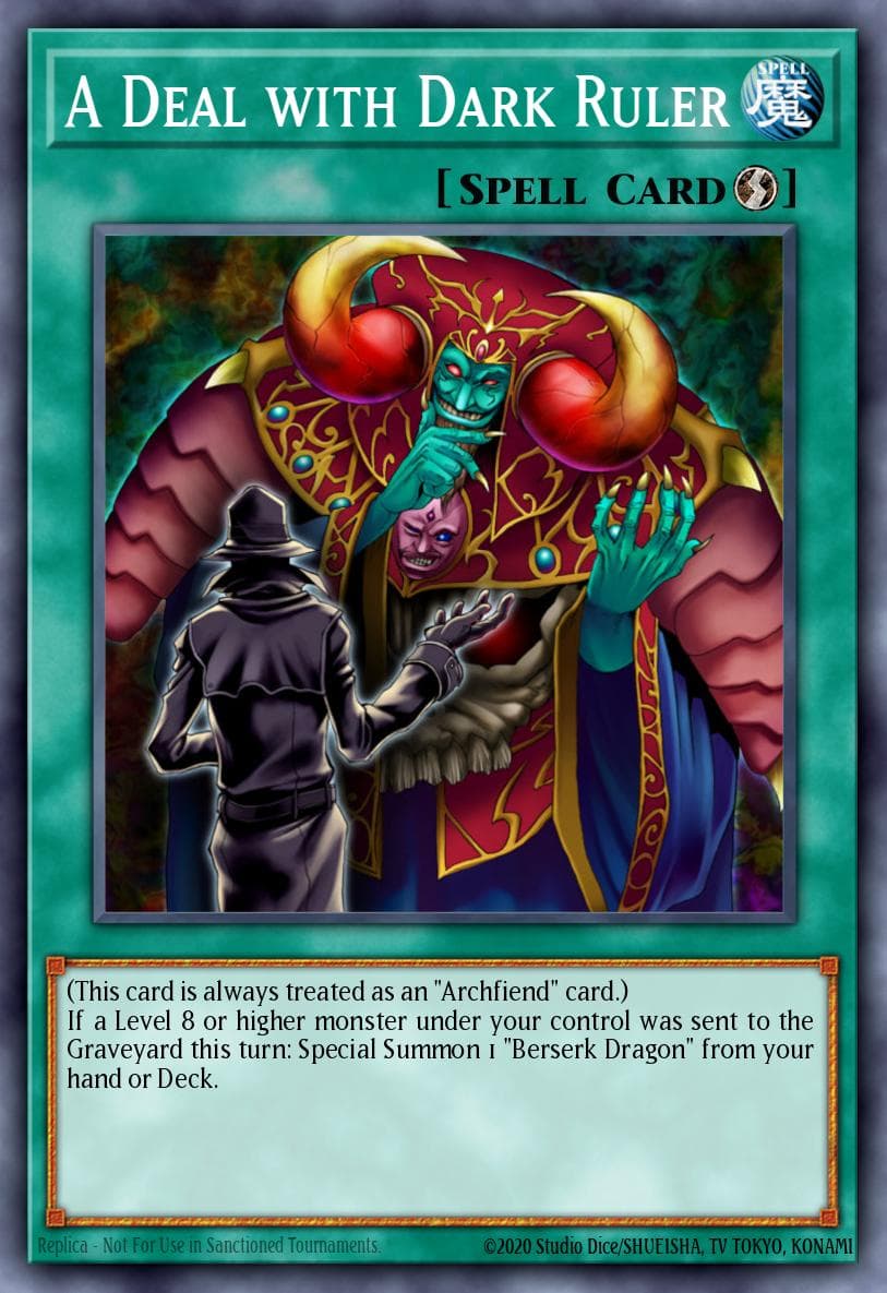 A Deal with Dark Ruler — Dark Revelation Volume 1 Yu-Gi-Oh! card by KAZUKI TAKAHASHI