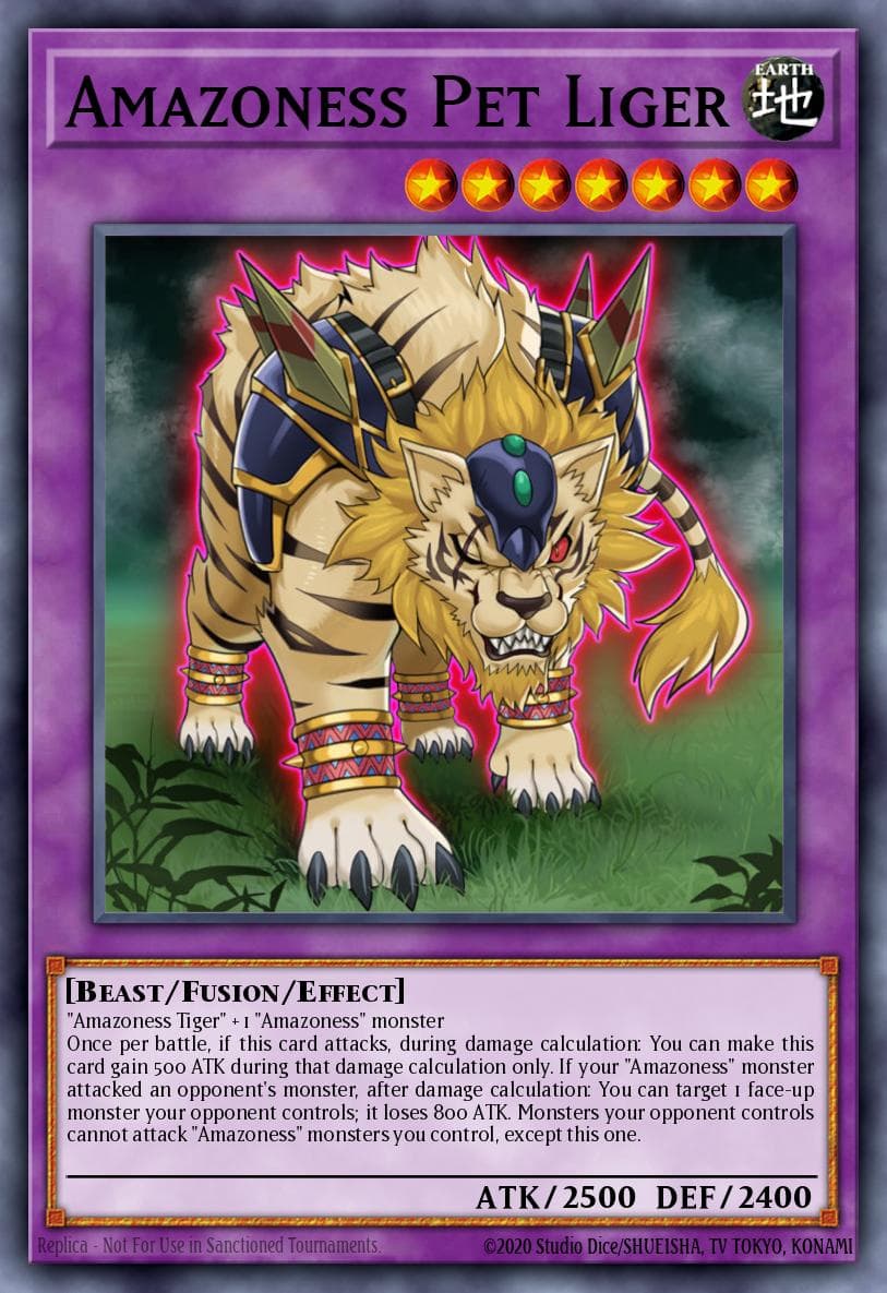 Amazoness Pet Liger — 2018 Mega-Tins Mega Pack Yu-Gi-Oh! card by KAZUKI TAKAHASHI