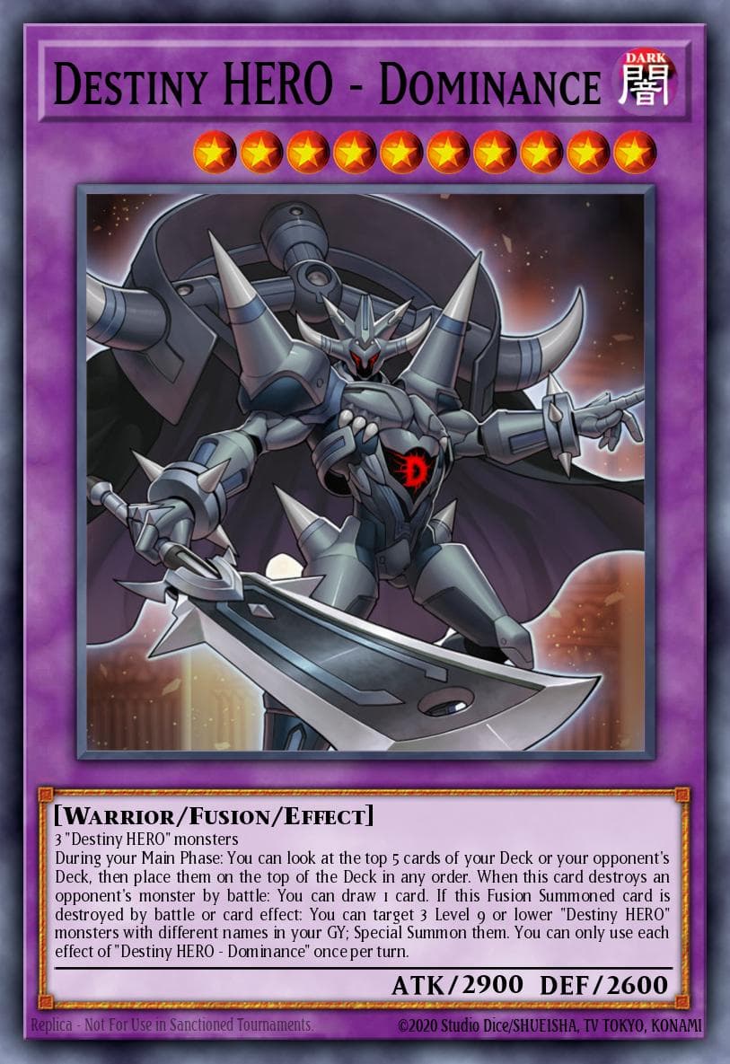 Destiny HERO - Dominance — 2020 Tin of Lost Memories Yu-Gi-Oh! card by Studio Dice/SHUEISHA, TV TOKYO, KONAMI