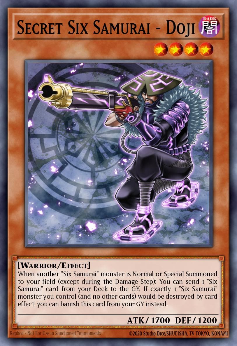 Secret Six Samurai - Doji — Spirit Warriors Yu-Gi-Oh! card by KAZUKI TAKAHASHI